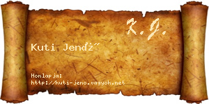 Kuti Jenő névjegykártya
